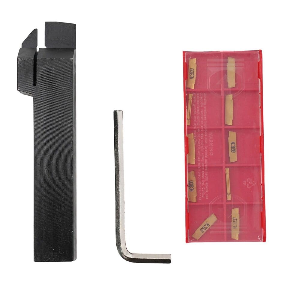 DREAWOO 10x MGMN200 Inserts + 1x MGEHR2020-2 20mm Lathe Grooving Parting Off Tool Holder