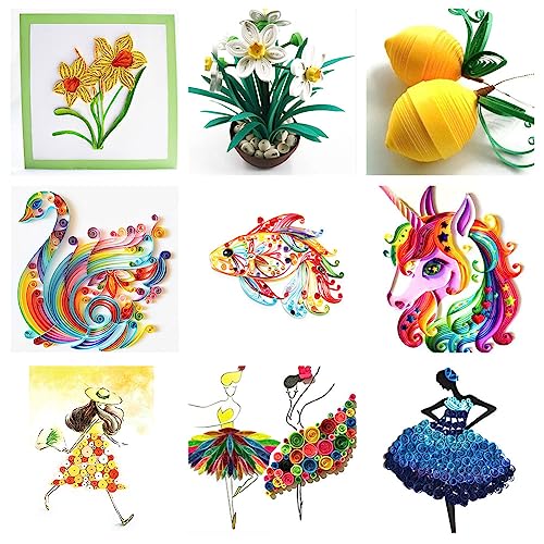 Butyeak Quilling Papierstreifen, Quilling Kunst Streifen, Papier-Rüschen-Set, 800 Stück Papier Quilling Streifen, Papier Quilling, 33 Farben 54cm Länge/Streifen Papierbreite 5mm, für DIY Handwerk