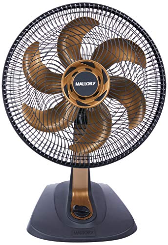 Ventilador de Mesa, TS40+, Preto/Dourado, 220v, Mallory