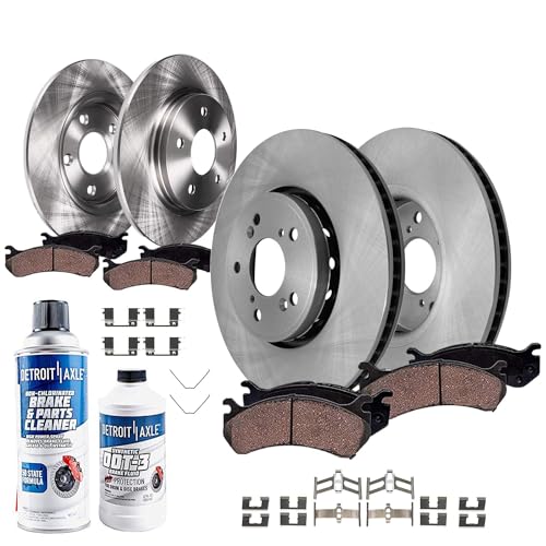 Image of Detroit Axle - 10pc Brake Kit for Acura ILX 2016, Disc Brake Rotors | Copper-Free Ceramic Brake Pads with Hardware Assembly : 12.28 inch inch Front Rotor 11.10 inch inch Rear Rotor Replacement