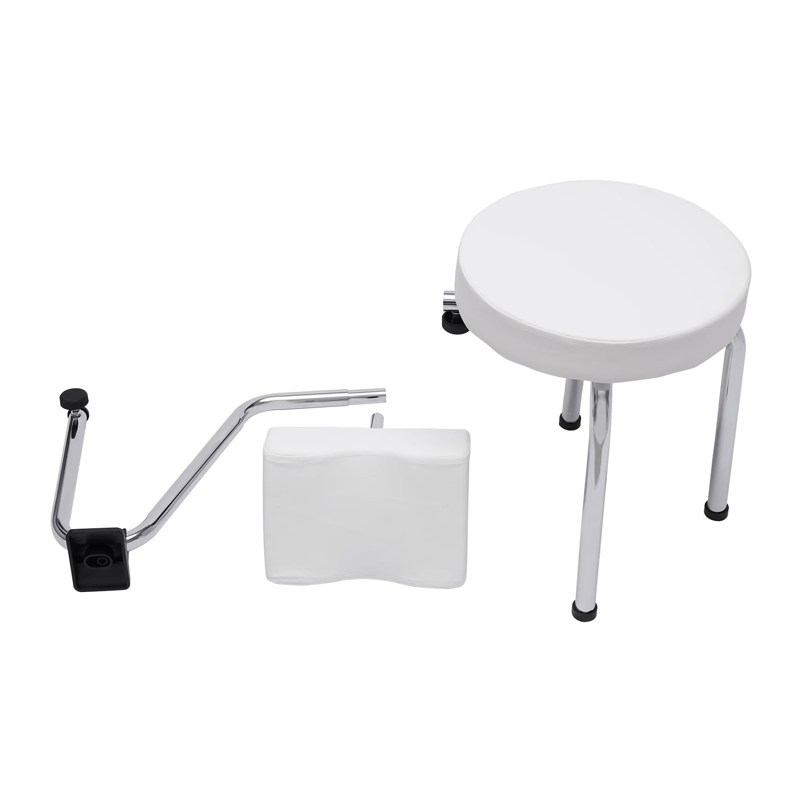 Sgabello per pedicure monopezzo, poggiapiedi regolabile per manicure, per salone di bellezza, per salone di bellezza e spa, colore: bianco