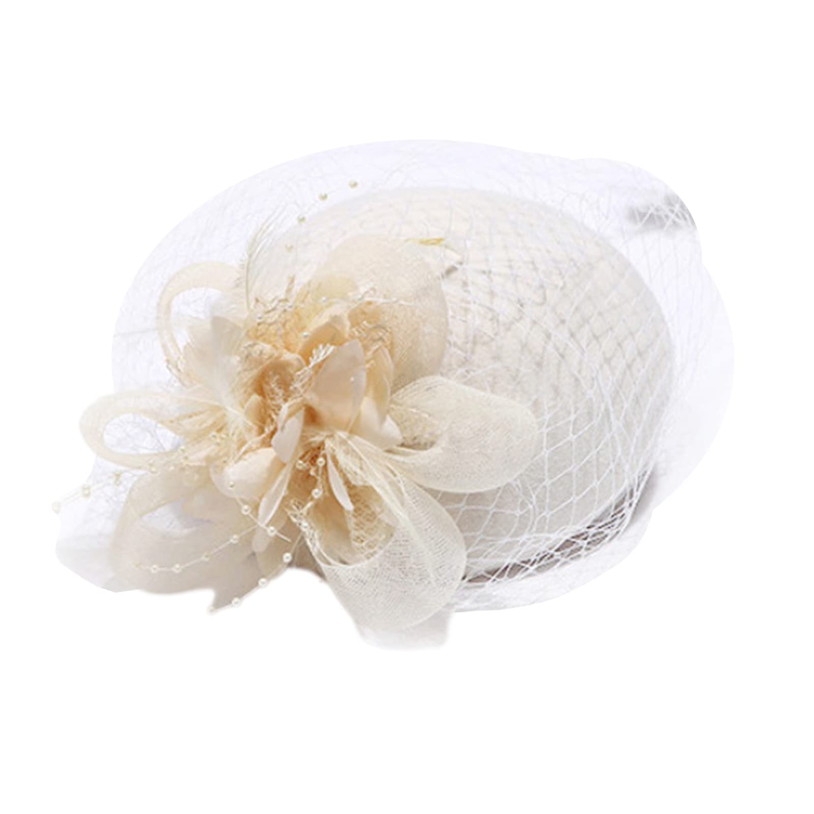 Fascinator Pillbox-Hut Im Vintage-Stil – Weiße Kopfbedeckung Für Cocktailparty, Hochzeit & Teeparty