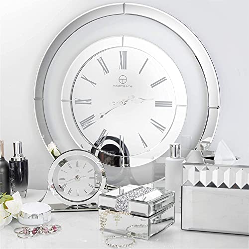 Timetrace Modern Glass Mantel Clock, Desk Clock, Mantel Clock For Living Room, Fireplace, Office, Desk Luxurious Gift #TOP5