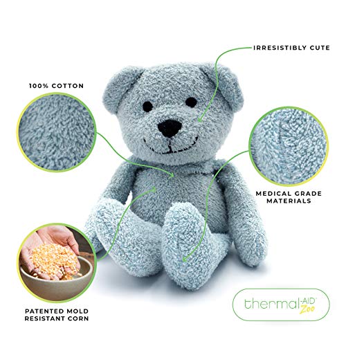 Thermal-Aid Zoo Animals - Buckley The Blue Bear - Heatable Therapeutic Stuffed Animals for Kids - Hot & Cold Therapy - Ice Pack & Heating Pack - Thumbnail 2