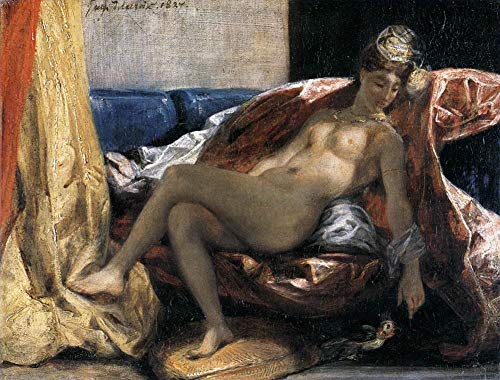 Peintures Femme avec un perroquet Eugène nu Huile sur toile Taille 04