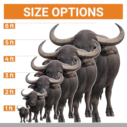 Image of Buffalo 4FT Life Size Cardboard Cutout, 1 PC, Party Decor | Fun Animal Standup for Events, Birthday Parties, Photo Backdrops, Home Decoration, Party Supplies, and Occasion Gifts