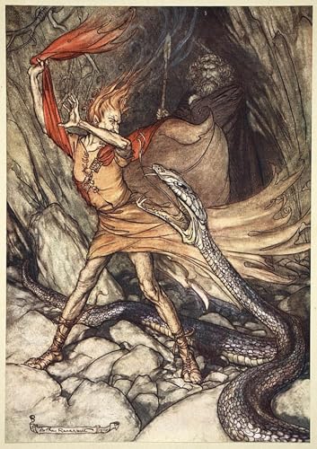 Tableau Impressions d'art Mural vintage Arthur Rackham affiche retro salon 60x90cm