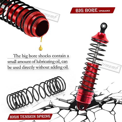 Rcarmumb Rc Upgrades Part For 1/10 Rustler Vxl/Rustler Vxl 2Wd, Stampede Vxl/Stampede Vxl 2Wd,Alloy Front Rear Rc Shocks Absorber,Front Rear Suspension A Arms Hop Ups,Red #TOP2