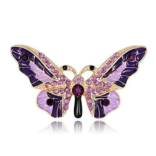 Image of Variety Styles Butterfly Brooch - Multi-Color Rhinestone Crystal Brooch Pin Cute Butterfly Shape Corsages Brooches Decoration Gift for Women