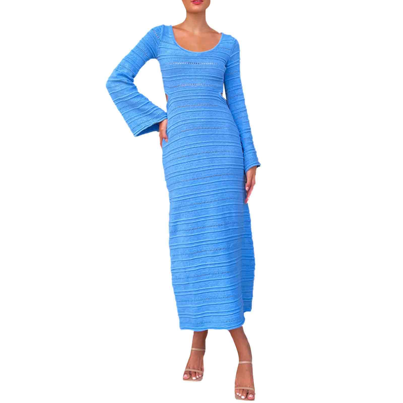 blue dress mannequin Blue Fit and Flare Ruffles A-line Short Dress – Ohmollydress main image 1