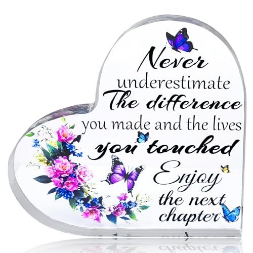 Ewong Women Retirement Gifts, Inspirational Purple Heart Retire Keepsake