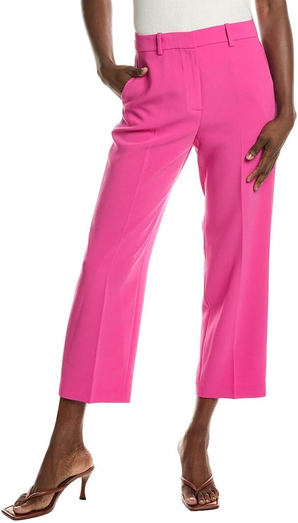 Theory Womens High-Waist Straight Pant, 00, Pink