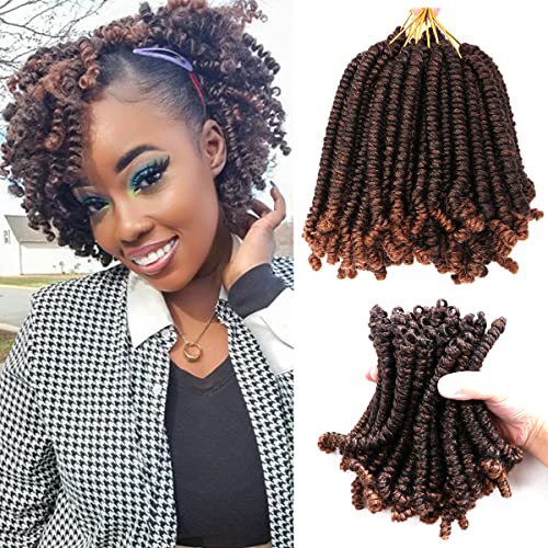 8 Packs Short Bob Spring Twist Crochet Hair for...
