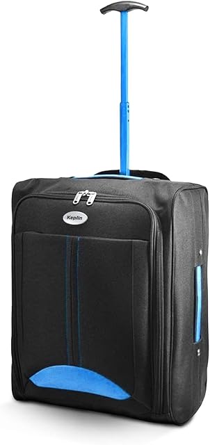 KEPLIN Cabin Approved Lightweight Travel Bag with Wheels, Hand Luggage Suitcase Trolley, Carry on Case, Flight Bag (Navy)