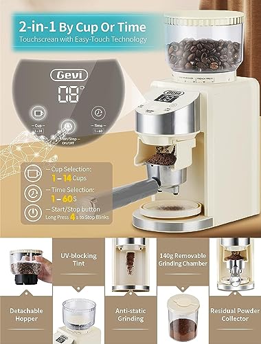 Gevi 20 Bar Espresso Coffee Machine with Burr Grinder Set | 35 Precise Grind Settings | Milk Frother for Latte Cappuccino | Professional Home Barista Kit | Gift for Coffee Lovers