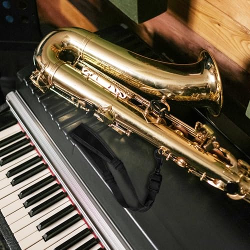image for KUWAN Saxophone Neck Strap Soft Sax Leather strap Padded for Alto Sax 