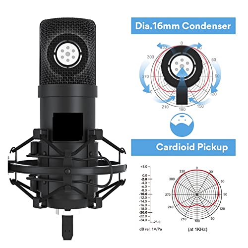 Microphone USB condensateur podcast PC et micro de table pour ordinateur