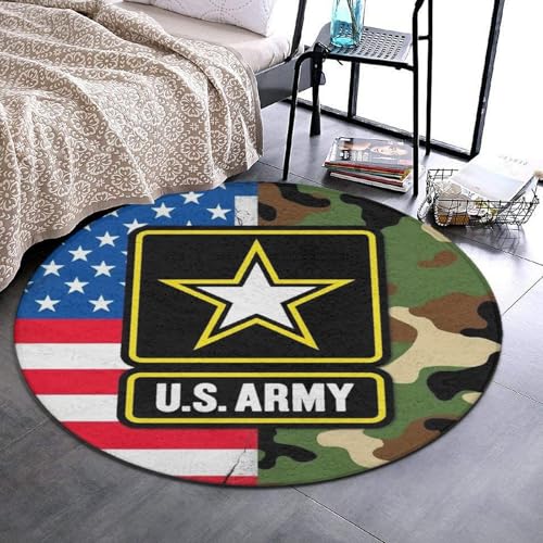 Tapete redondo de área grande antideslizante diseño USA miniatura 2