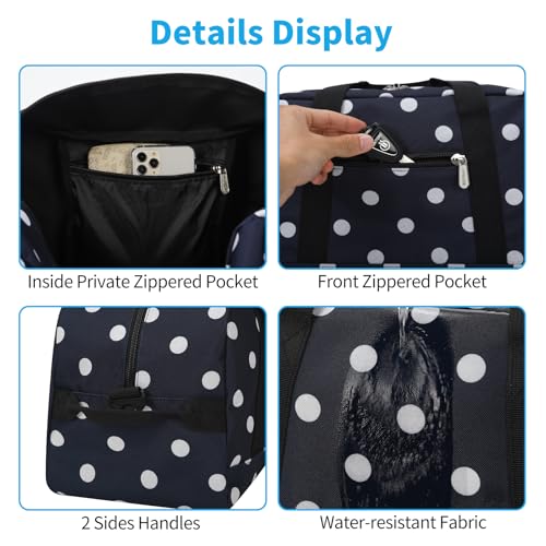 Image of Apenze Small Gym Bag 14 inch lightweight Carry On Mini Duffel Bag for Travel Sport - Polka Dot Blue