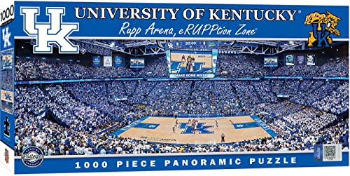 Image of MasterPieces - 1000 Piece Jigsaw Puzzle, NCAA Kentucky Wild Cats, Panoramic Basketball Stadium View, Fun for Adults and Family, 13 inch x39