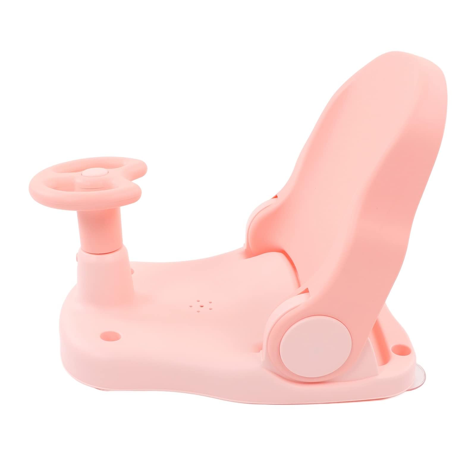 Asiento de Baño para bebé, Silla de Ducha Ajustable para Bañera de bebé para Niños Pequeños con Asiento Estable (Rosa)