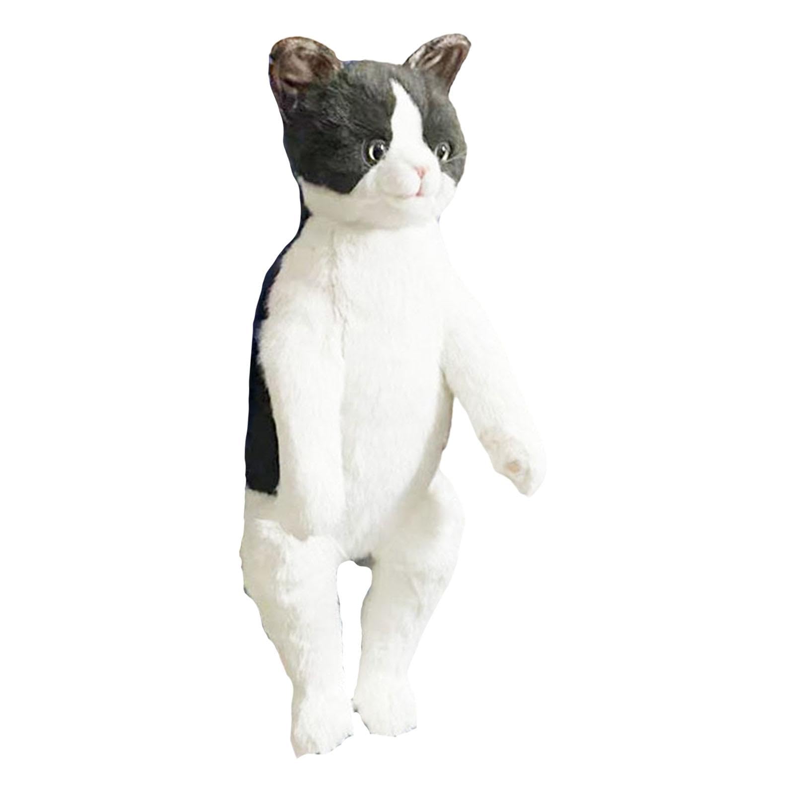 Plush Backpack Decorative Travel Bag for Gift Wedding Outdoor Sports Black and White-image-13