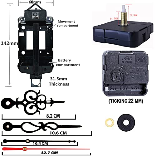 Image of YOPY� TIK-TIK Pendulum Type Quartz Clock Moviment Mechanism 22 MM Ticking Motor DIY Kit Black,Red