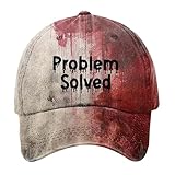 Problem Solved Baseball Caps Halloween Unisex Horror Blutige Sport Cap für Sport Reisen Draußen Blutspritzer Printed Verstellbar Baumwolle Baseballkappe für Damen Herren
