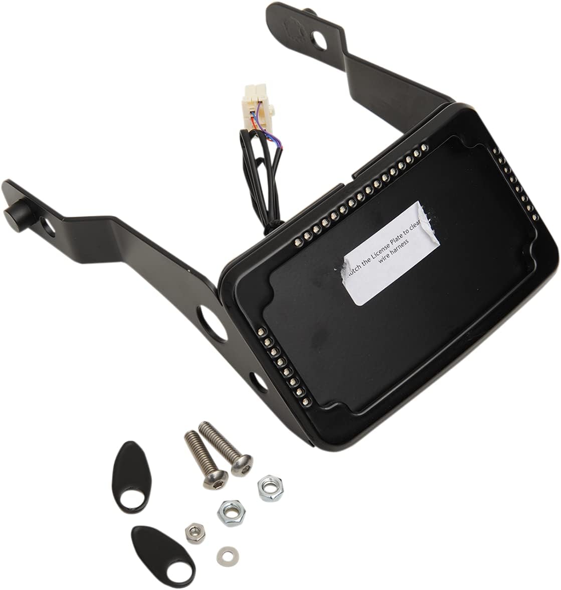 CycleVisions Curved Slick Signal License Plate Frame and Mount - Black