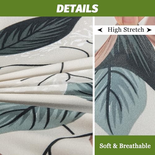 Image of FUANGUI Bar Stool Covers with Backs, 4 Pack Stretch Bar Stool Chair Covers, Knitted Jacquard Bar Stool Covers,Washable Bar Chair Covers Swivel Barstool Slipcovers,11