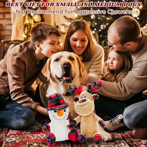 Juguete Navideño para Perros Muñeco de Nieve y Reno, 2 unidades miniatura 3