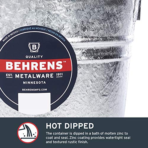 Behrens 1210 Hot-Dipped Galvanized Steel Utility Pail, 10-Quart, Silver #TOP5