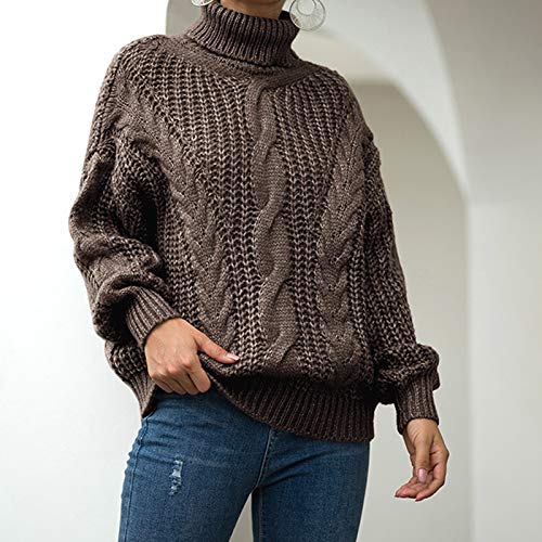 Iikey Donna Maglione collo Alto Elegante Maniche