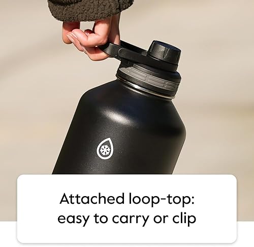 Miniatura 7 de Thermoflask Botella de 24 onzas con tapa de boquilla, acero inoxidable, aislamiento de doble pared y sin BPA, a prueba de fugas, reutilizable,