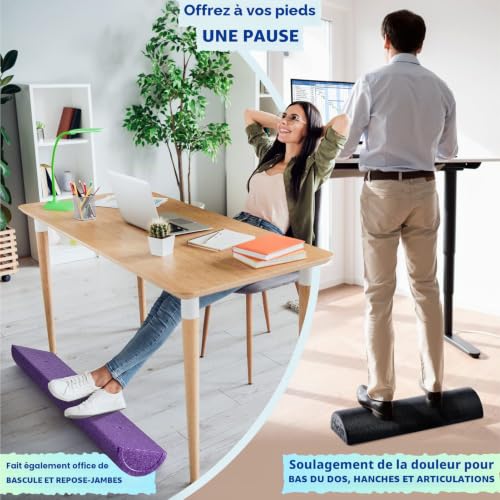 Yes4All Rouleau de massage demi-rond en mousse EPP haute densité pour le dos, pour le yoga, le Pilates et les étirements - 30, 45, 60 et 90 cm – vue 5