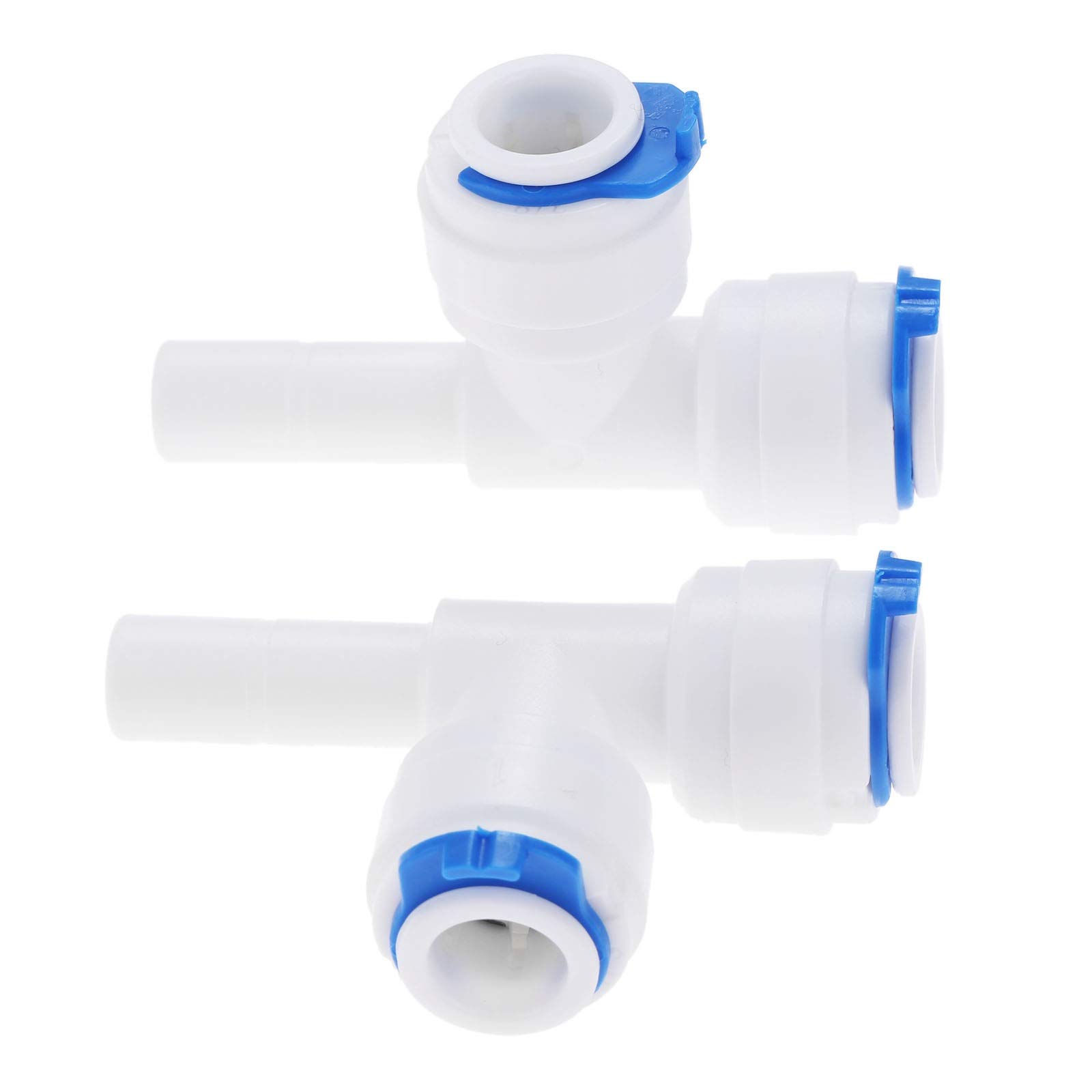 Accesorio de Manguera, jardín Conexión rápida 2 Piezas en Forma T Acoplamiento 3 vías Conector Montaje rápido plástico tubería 3/8"