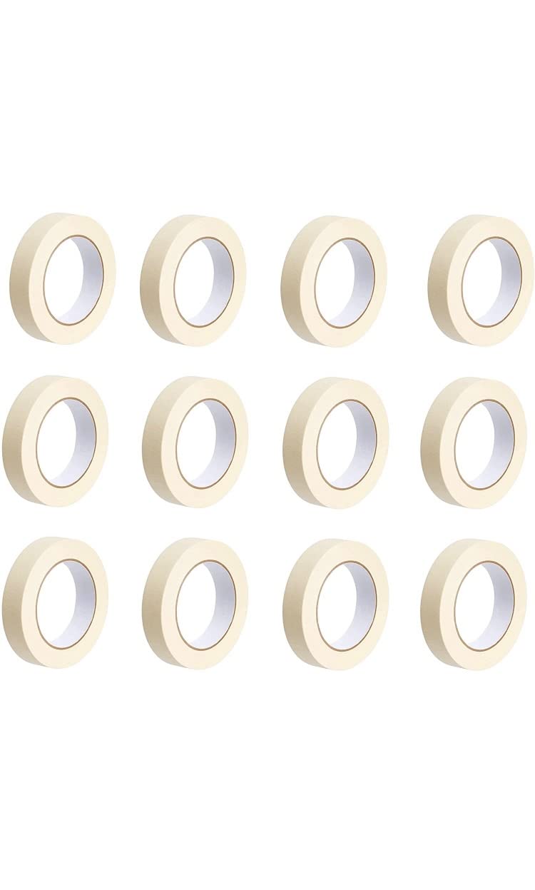 Rukaiyah Masking Tape for Carpenters and Painters (144 Rolls of 24 mm X 30 m Each) (B09P58SJP9) Amazon Price History, Amazon Price Tracker