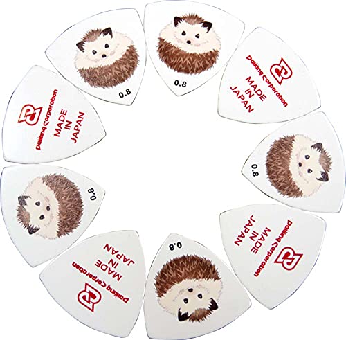 Daikingギターピックハリネズミ柄 硬質塩ビ製厚さ0.8mm日本製10枚パック