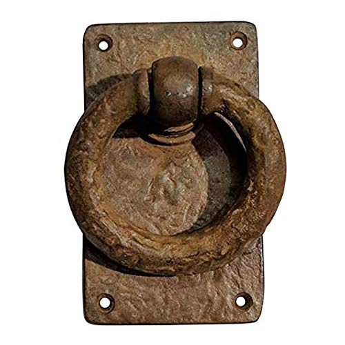 Adonai Hardware"Adonikam" Antique Heavy Duty Cast Iron Front Entry Sturdy Ring Medieval Door Knockers (1 Pack, Rust Living) for Vintage Wooden Barn Shed Doors, Gates, Fences, Furniture and Farmhouse