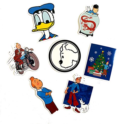 Image of The Adventures of Tintin Stickers for Water Bottles 25Pcs Cute,Waterproof,Aesthetic,Trendy Stickers for Teens,Girls Perfect for Waterbottle,Laptop,Phone,Travel Extra Durable Vinyl