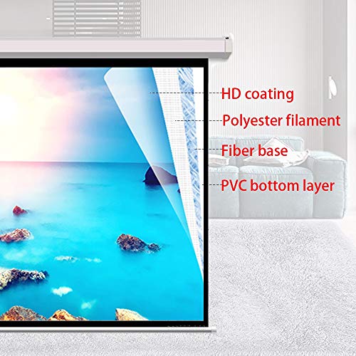 Bbsj 100" Motorized Electric Projector Screen 16:9 4K 3D Ready Wall Mounted With 12V Trigger Remote For Home Theater #TOP6