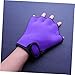 WOONEKY 1Pair Webbed Swimming Gloves for Water Aerobics Half Finger Design Purple Enhance Upper Body Workout Hook and Loop Wrist Soft Breathable Material