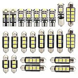 23Pack Can-bus Error Free LED Interior Lights Bulbs Kit Spare Parts for Car Dome Map Door Courtesy L