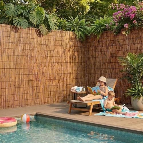 Genérico Valla de Caña Natural para Jardín, 90 100 110 120 130 140 150 160 170cm Pantalla de Ocultación Decorativa para Exteriores, Rollo de Cañizo al Clima, Paravientos para el Patio