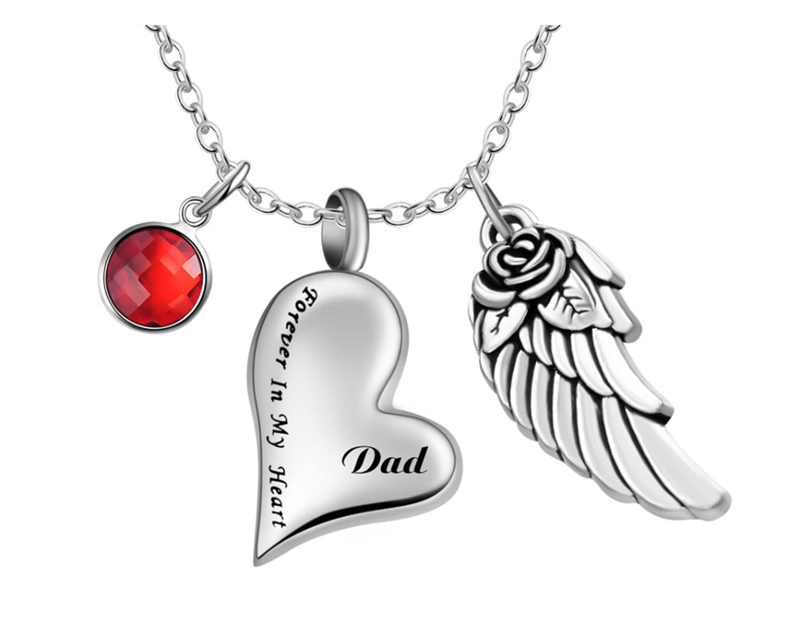 Pendentif funéraire aile d'ange gravé pour le deuil de papa