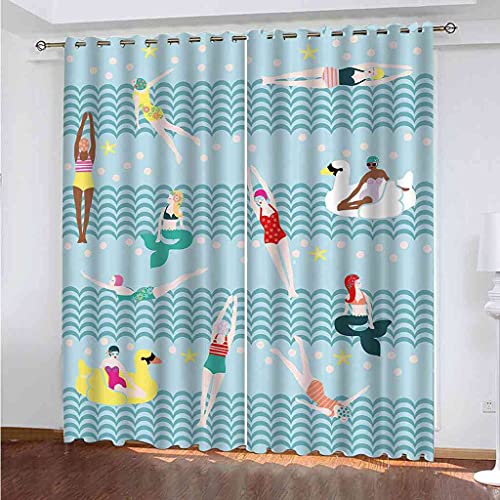 Rideau occultant enfant 200x160 sirène rideau oeillets isolant