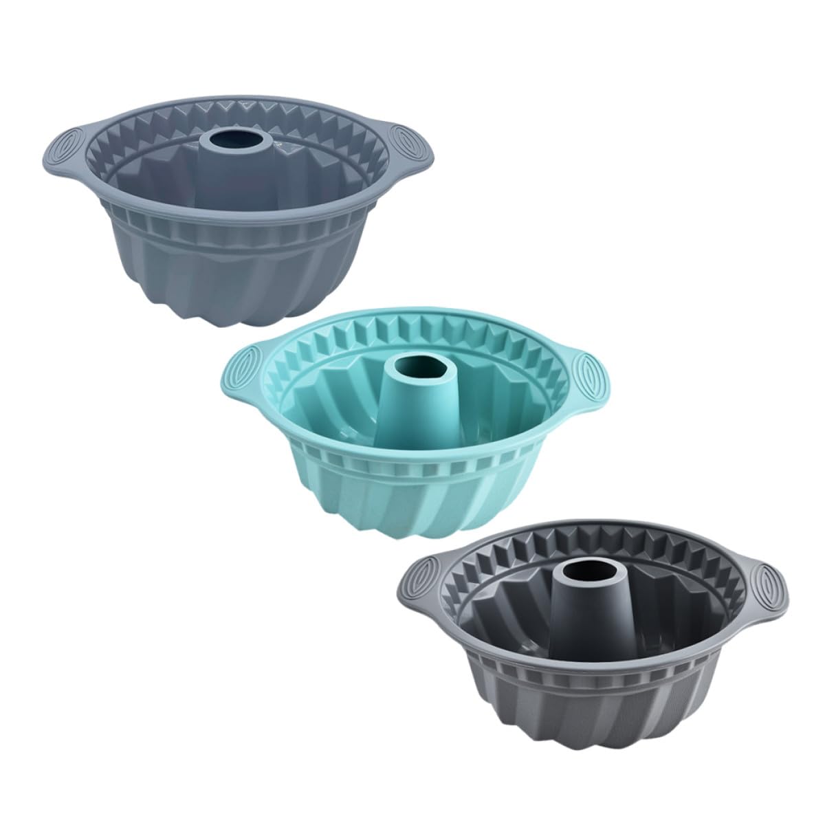 SHINEOFI Stampo da Forno Rotondo in Silicone 3 Pezzi per Torte