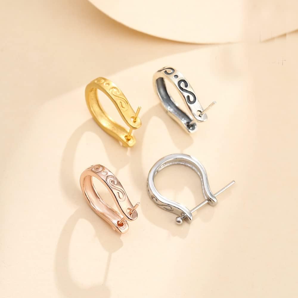 2pcs 925 Sterling Silver 13.5mm Pendant Bails with Ball Pin U Shape Charm Bead Pendant Connector for Necklace Jewelry DIY Craft Making