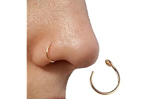 Aretes para mujer pequeños de oro de 14K ajustables, se sujetan con...