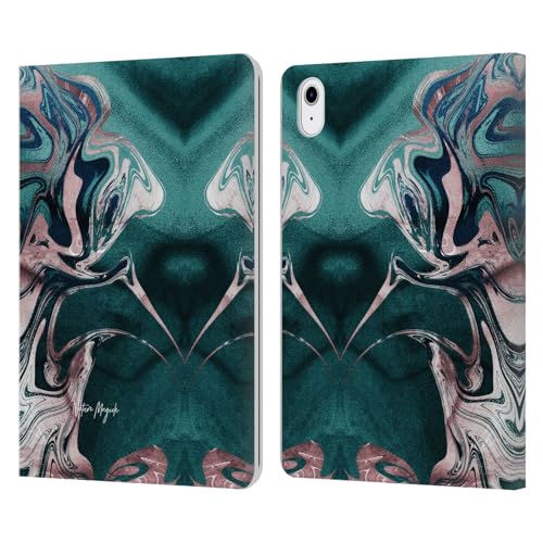Coque iPad Air 2020/2022 en cuir Nature Magick Teal Luxe Or Marbre étui portefeuille protecteur